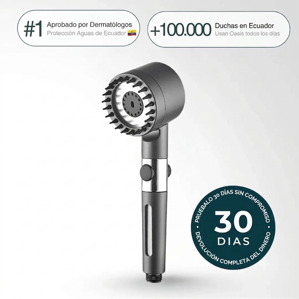 Oasis™ Cabezal Ducha 7 Modos con Filtro - Salva Tu Piel, Tu Pelo y Tu Salud del Desastre