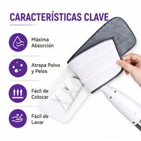 Mopa con Spray Integrado | 2 Repuestos de Microfibra GRATIS | Trapea Sin Balde 3