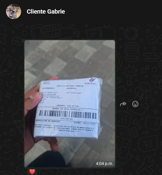 WhatsApp cliente Gabrie — paquete Gintracom recaudo $236.02