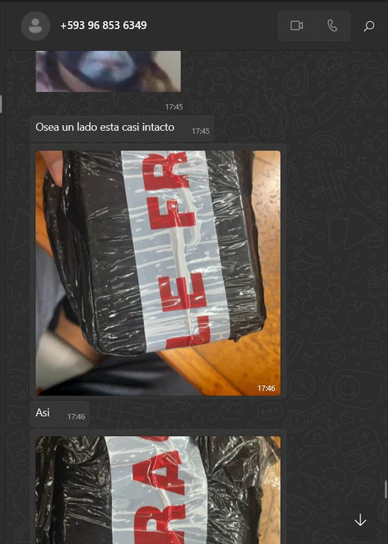 WhatsApp — paquete Laarcourier recibido en buen estado